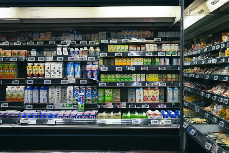 Store shelves stocked with drinks